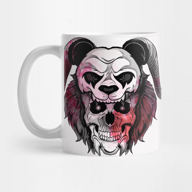 Red Panda Gothic Skull by Trendy Black Sheep